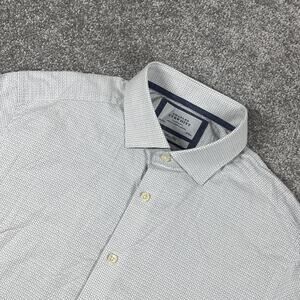 Charles Tyrwhitt Dress Shirt Mens 16.5 35 Geometric Print Cotton Workwear Formal
